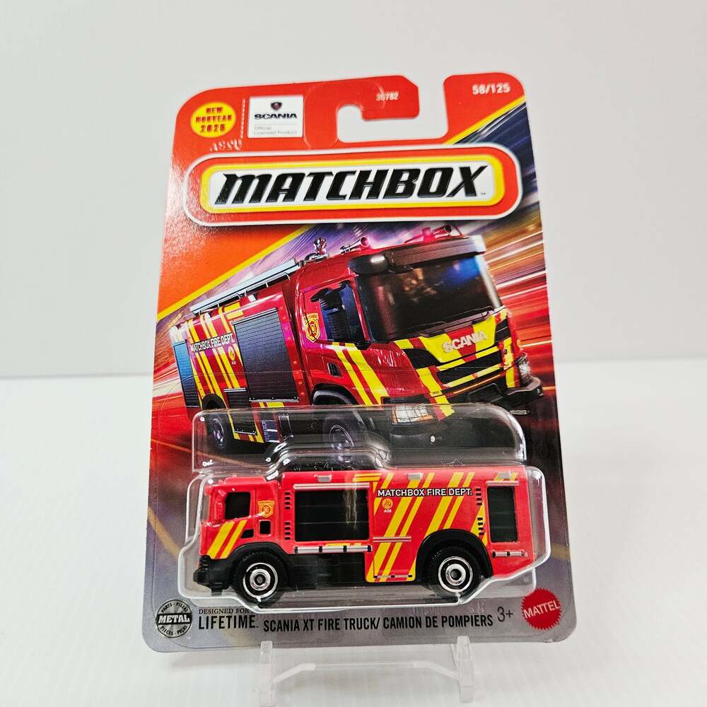 2025 Matchbox #58/125 Scania XT Fire Truck RED New in Box